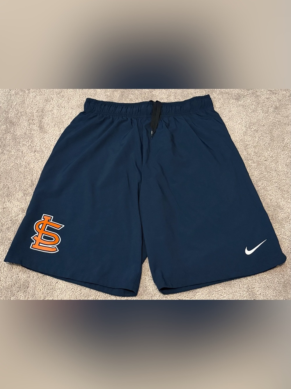 Nike Men's Dri-Fit Athletic Running Shorts Navy Blue Size Small Measured 27x9